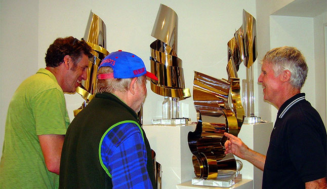 Visitors Talk with Dan Murphy about this Sculptures