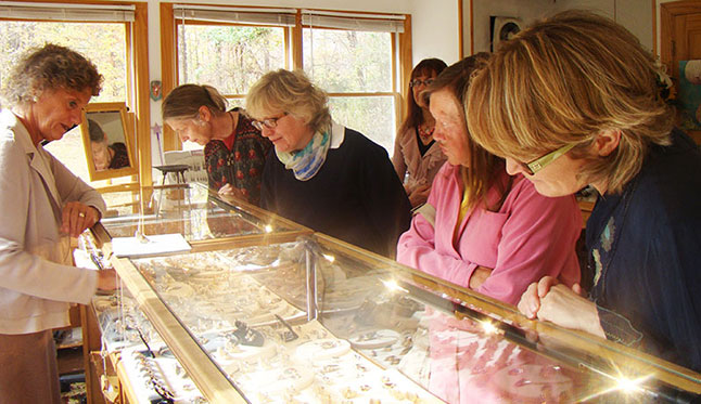 Visitors admire Nadine Zenobi's Jewelry