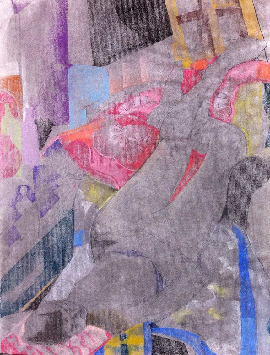Abstract painting of a person by Lily Bacon