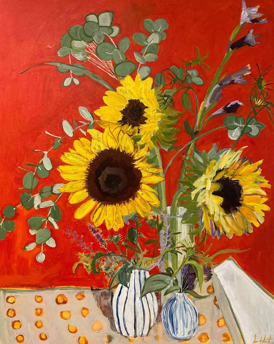 painting of sunflowers by Lila Bacon