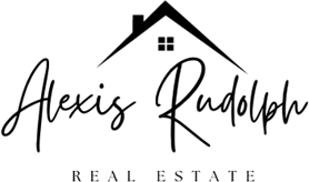 Alexis Rudolph Logo - Black script type with roof icon above