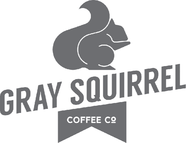 Gray Squirrel Logo - Gray sans-serif type with squirrel icon above
